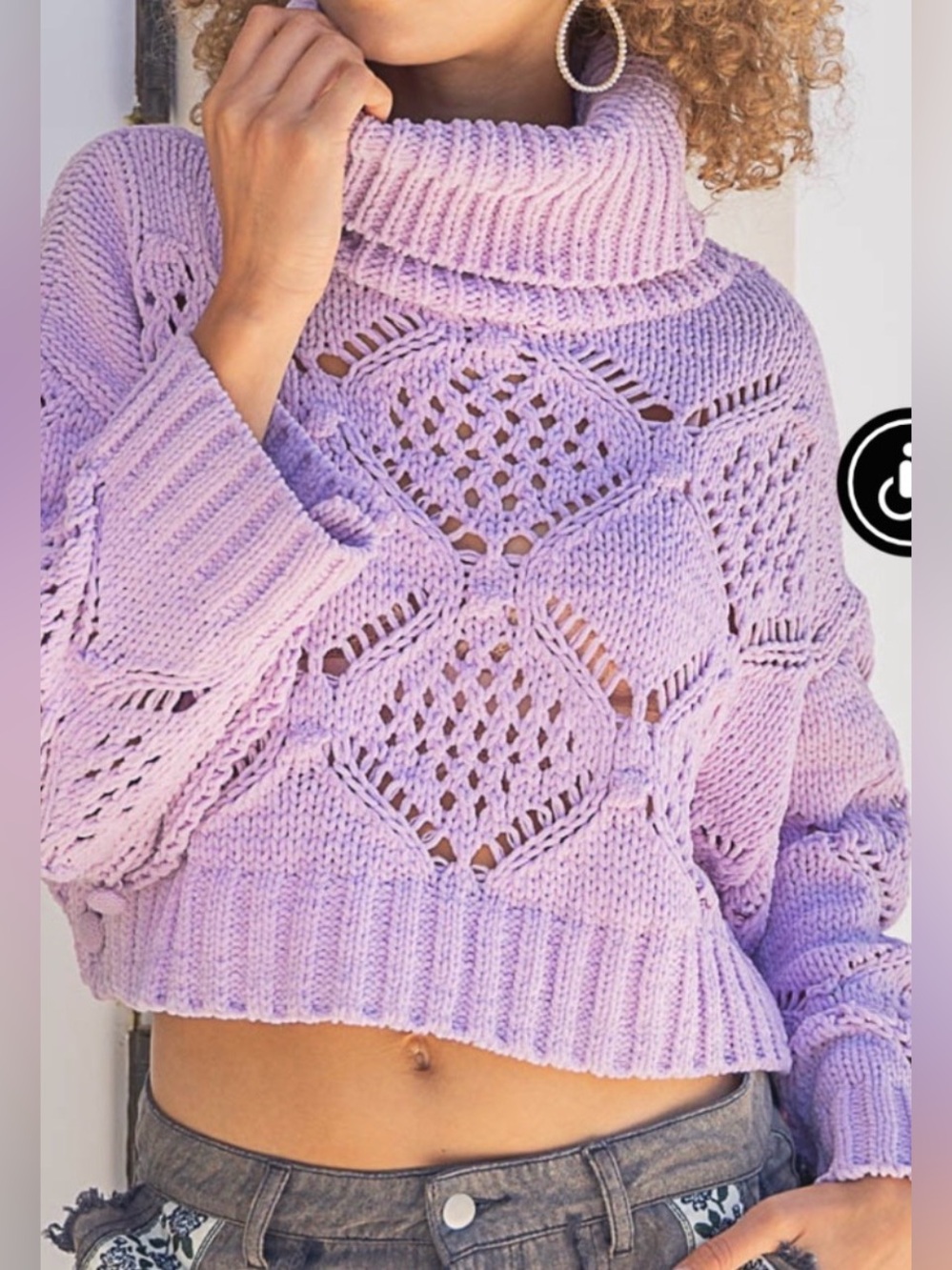 NWT POL "Cute To Be Cool"  Open Stitch Chunky Knit Sweater W/ Button Accents